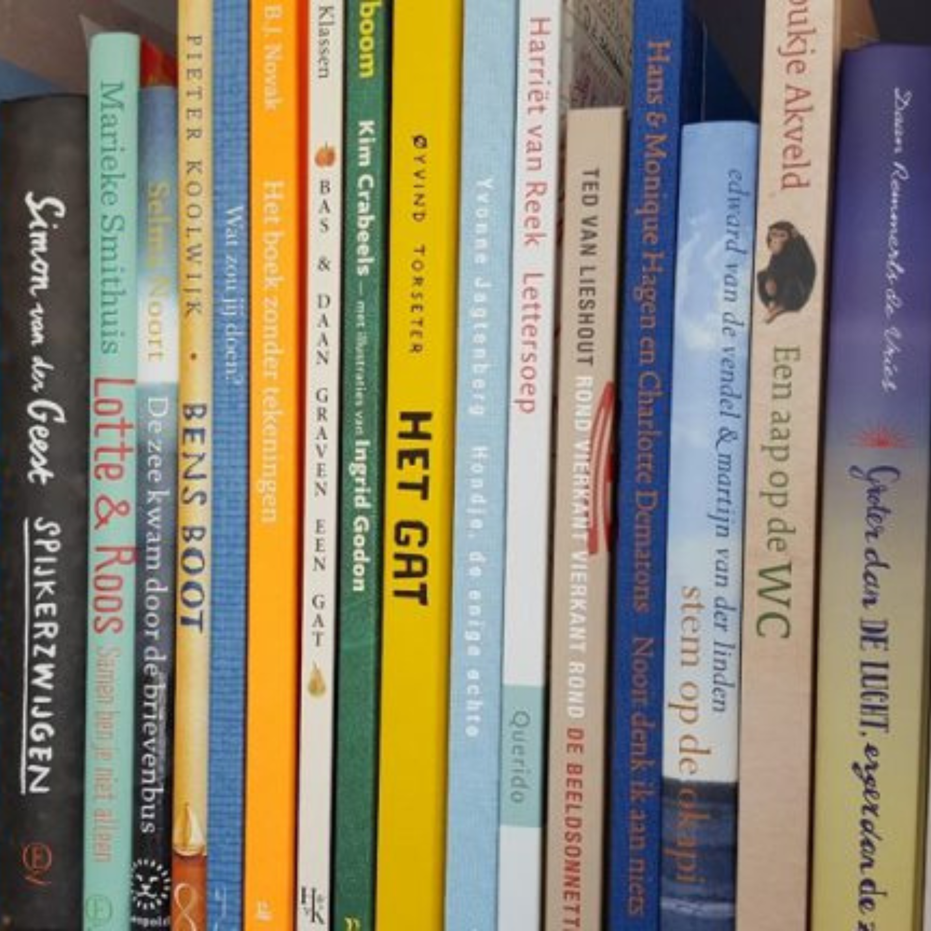 Ruggen van diverse kinderboeken.