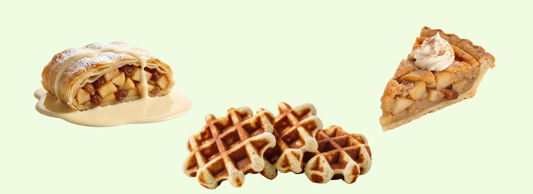 Apfelstrudel, Suikerwafel, appeltaart